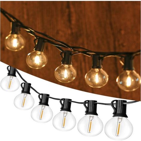 Guirlande lumineuse décorative de Noël - Guirlande lumineuse - Guirlande lumineuse LED extérieure étanche - Guirlande lumineuse en fil pur - Blanc chaud - À brancher (1/5)
