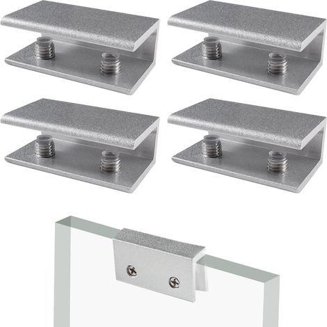 Stück 13,5 mm Glasklemmen, Aluminiumlegierung, verstellbare Klemmhalterungen für Glasstärke 10–13 mm, gerade Form (1/5)