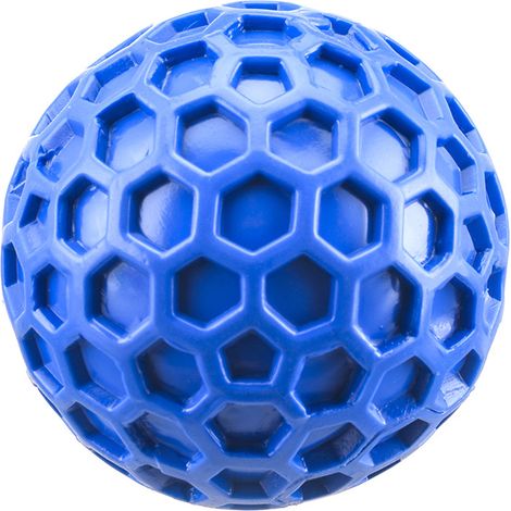 Palla squittente indistruttibile per cani – Giocattolo da masticare resistente per masticatori aggressivi, giocattolo interattivo per alleviare l'ansia, la noia e la dentizione (blu, 55 mm)