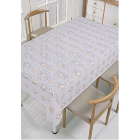 TOVAGLIATO RICAMATO BEIGE CC2417 H 140 - 20 Metri lineari