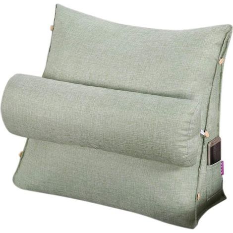 HONORNIC - Coussin de lecture et de télévision, coussin lombaire triangulaire réglable en hauteur et doté de poches (1/4)