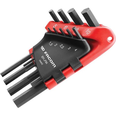 Facom 82H.JP9A Professional Hex Key Wrench Set with 1.5mm to 6mm Sizes