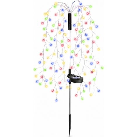 Lampe Solaire LED de Jardin Feu d’Artifice, 120 LED Multicolores, Piquet Extérieur Étanche (1/5)