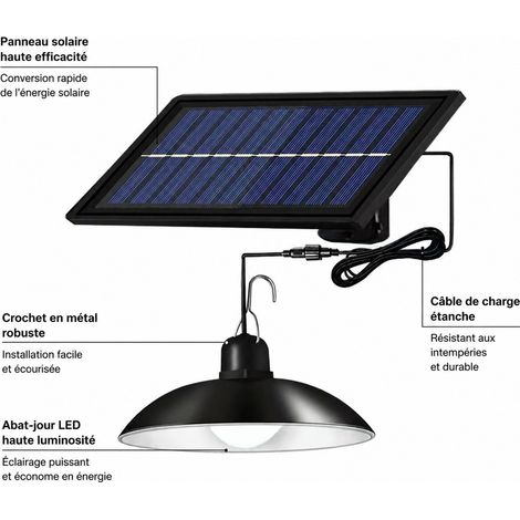 Suspension solaire extérieure 1 lampe lumière blanche sans télécommande réf 3242 330 g – Livraison gratuite