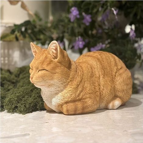 1-teilige Chihuahua- und Katzenfigur aus mehrfarbigem Kunstharz, Dekoration für den Innen- und Außenbereich, geeignet für Garten und Wohnzimmer (1/5)
