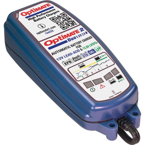 CARICABATTERIE OPTIMATE 2 DUO PER BATTERIE DA 12V / 12,8V 2A (1/2)