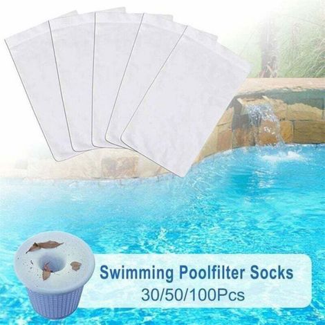 100pcs chaussettes de piscine – – Filtre à eau haute efficacité – Anti-feuilles, cheveux – pour piscine enterrée ou hors sol (1/4)