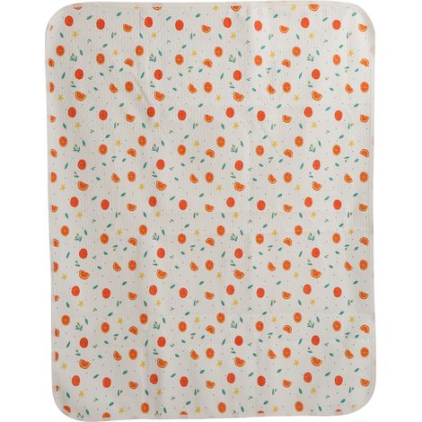 Protection imperméable lavable pour table à langer 80x100 cm en coton respirant, modèle Orange Doux (1/5)
