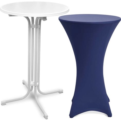 Outdoor Stehtisch Bellini, klappbar, Ø80cm, Blau, mit Husse