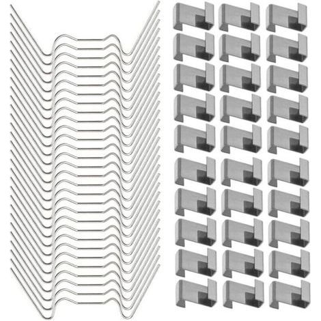 Clips de Fixation pour vitre de Verre Effet de Serre en Acier Inoxydable 50 Clips de Fil W pour vitrage en Serre et 50 Clips Odipie (1/4)