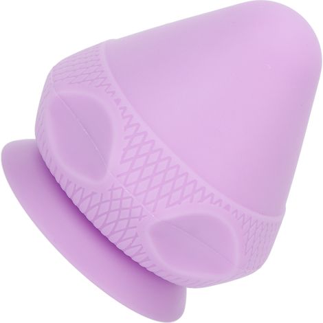 Balle de massage en silicone violet, finition soignée, ergonomie optimale, absorption des chocs. (1/5)