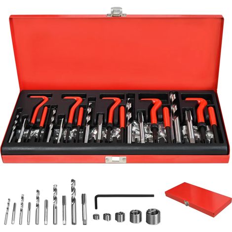 Kit de réparation de filetage LZQ 131 pièces, douilles de perçage Helicoil pour moteurs automobiles M5, M6, M8, M10 et M12 (1/5)