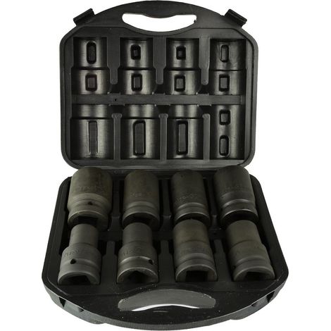 Juego de vasos de impacto de 1" para llave de engranajes, 8 piezas/19-41 mm (5) (1/5)