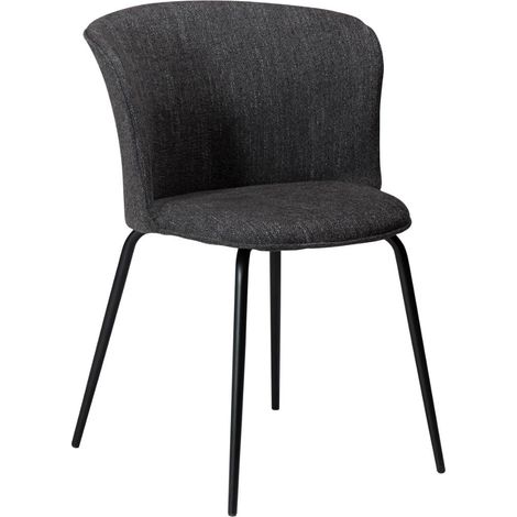Eden Dan-Form Esszimmerstuhl Bouclé schwarz.