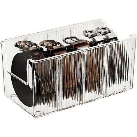 Gürtelorganizer aus Acryl (1 Stück) für Kleiderschrank und Schublade – 8 herausnehmbare Fächer, transparente Gürtelpräsentation, kompatibel mit den meisten Größen (1/5)