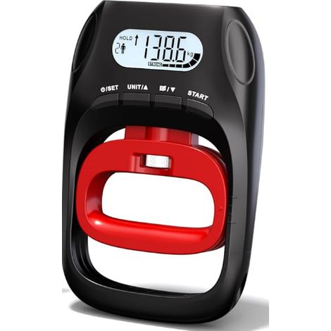 Appareil d'entraînement manuel de la force de préhension (120 kg) - Testeur électronique de force de préhension, noir