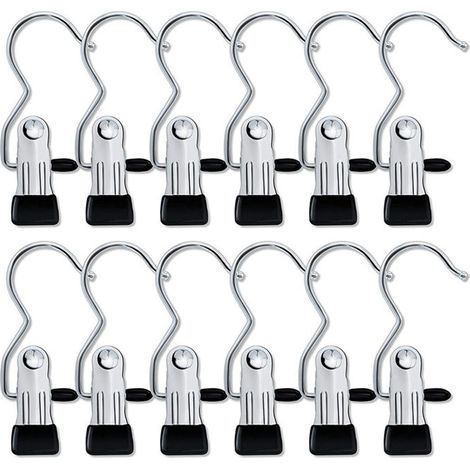 Organisateur de Legging 30PCS pour Cintres de Pantalons de Placard Clips Simples Portables en Acier Inoxydable Peu Encombrants (1/4)