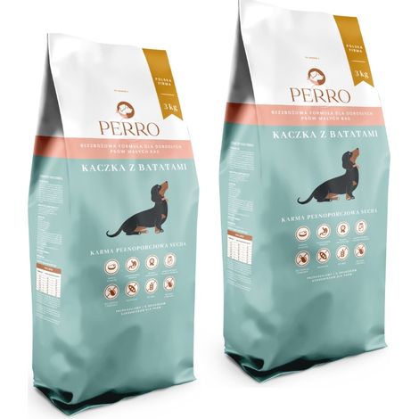 PERRO Pato con boniato para adultos pequeños 2x3kg (1/3)