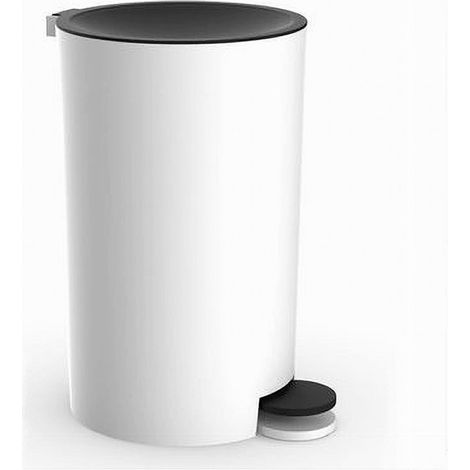Cestino Pattumiera A Pedale Arredo Bagno Bianco Nero In Plastica Accessori 69769 (1/2)