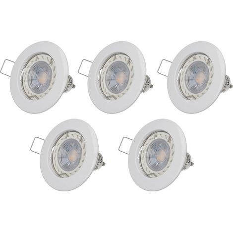 Lot de 5 spot LED GU10 blanc 5W 4000K