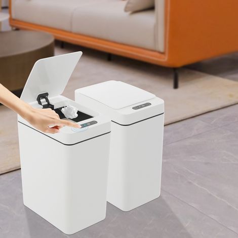 2 poubelles à capteur, poubelles automatiques avec capteur, poubelles intelligentes à capteur pour la cuisine, le salon et la chambre à coucher. (1/5)