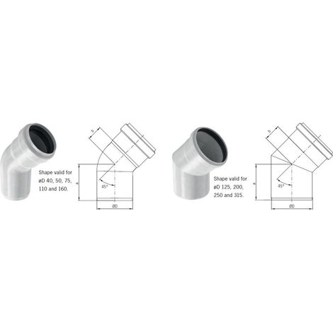 Courbure AP 50/45 EPDM W 1.4301