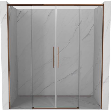 Mexen Rox porte de douche coulissante 170 cm, transparent, or rose - 8C2-170-002-60-00