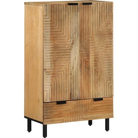 vidaXL Buffet marron 60x33x100 cm bois de manguier massif (1/5)