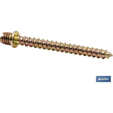 Vis à bois en acier zingué 8x40 mm avec filetage métrique de 6 mm pour serre-joints