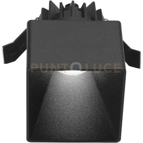 GFA364-FARETTO LED AD INCASSO QUADRATO 7X7CM NERO 3000K 400LM 9W IP54