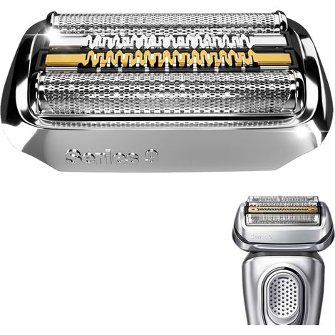 Ersatzscherkopf 92S für Braun Rasierer der 9er-Serie, passend für Braun S9 9080cc, 9095cc, 9260s, 9291cc, 9296cc und 9330s, Silber