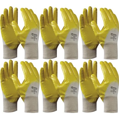 vasalat Baumwollhandschuhe mit Nitrilbeschichtung - Nitrilhandschuhe öl- und wasserresistent, Größe 11, XXL - 6 Paar (1/5)