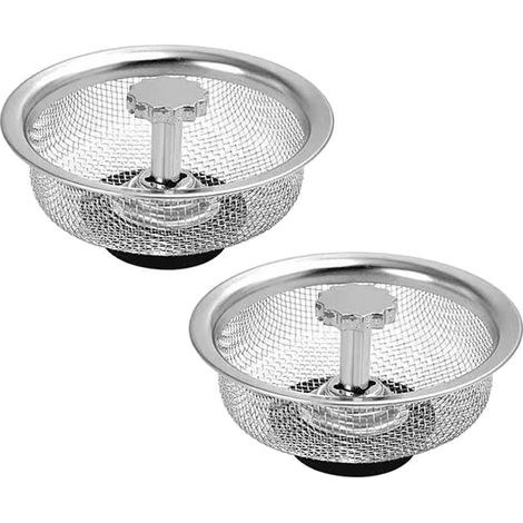 2Pcs Filtre évier Cuisine,Bouchon d Evier Crépine D'évier en Acier Inoxydable Bouchons de Remplacement pour Protecteur,pour la Cuisine et la Salle de Bains,Panier de Crépine(83MM)