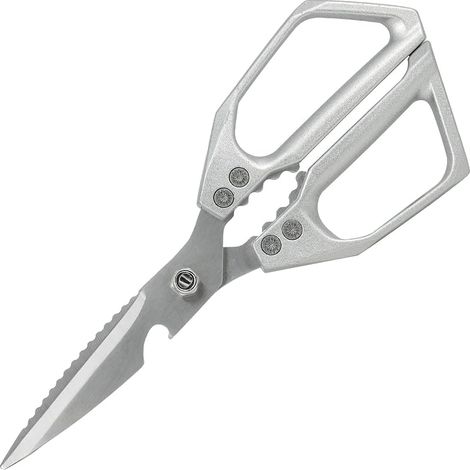 Ciseaux de cuisine multifonctions inox robustes et tranchants, pour viande, volaille, poisson, légumes, herbes, ouvre-bouteille, casse-noix (1/5)