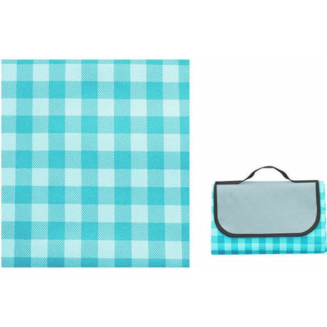 BRAVIX Couverture Tapis de Pique-Nique, Imperméable Résistant à l'humidité Grand Format Pliable pour Camping Voyage Plage Jardin Nappe (Pliable en Sac) -Bleu，150100cm,