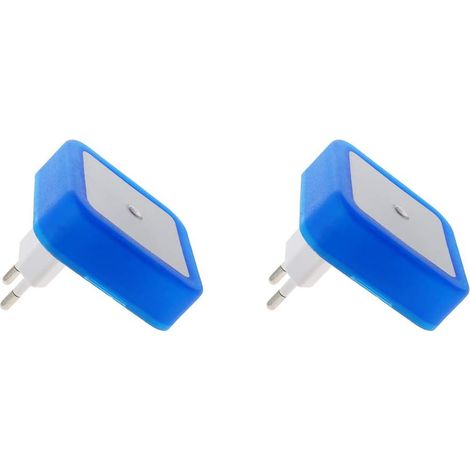 Zweiteiliges Nachtlicht zum Einstecken, blaue LED-Weihnachtslicht-Nachttischlampe mit automatischem Dämmerungssensor, geeignet für Schlafzimmer, Küche, Flur, europäischer Stecker, Badezimmerbeleuchtun