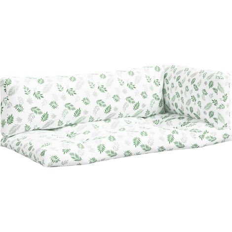 Maison Exclusive - Cuscini per Pallet 3 pz Motivo a Foglie in Tessuto Oxford (1/5)