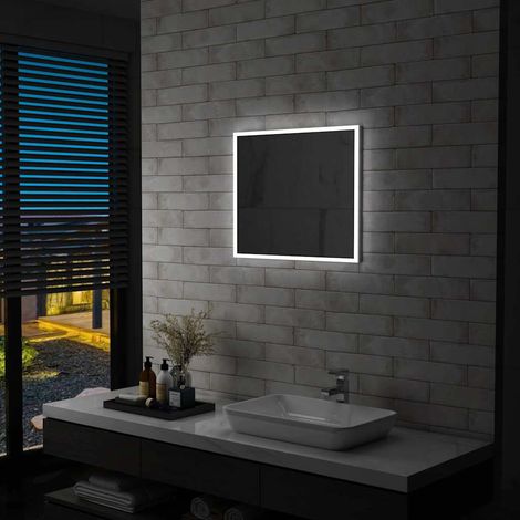 Miroir mural de salle de bain avec LED 60x50 cm