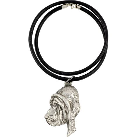 Sabueso, perro de San Huberto: collar para perros, colgante bañado en plata para amantes de los perros, joyería única de Art-Dog. (1/5)