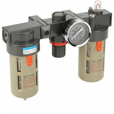 1/2 Air Compressor Filter Regulator with Gauge, Air Pressure Compressor Oil Water Separator, Moisture Water Trap Filter Regulator for Air Tools System (1/5)