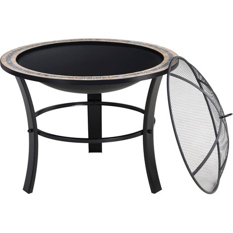 Mosaic fire pit round 82cm powder coated steel