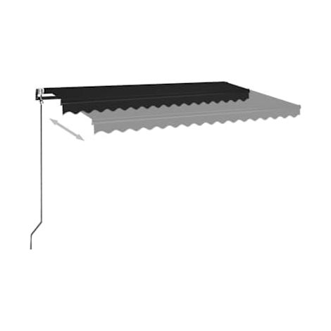 Auvent automatique capteur de vent et LED 400 x 350 cm anthracite - Auvent terrasse extérieur jardin balcon (1/2)