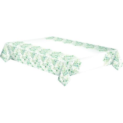 Tovaglia di carta eucalipto stile boho 120x180 cm