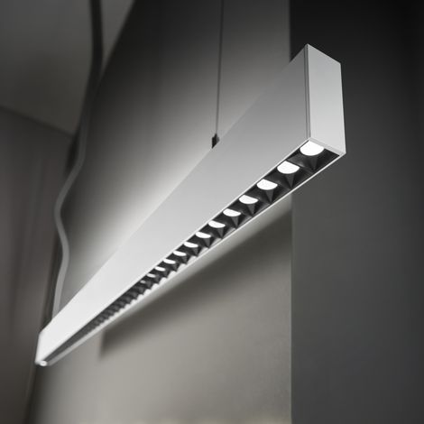 Supporto Lineare Steel Alluminio Bianco 2 Luci 36W 4000K Luce Naturale (1/2)