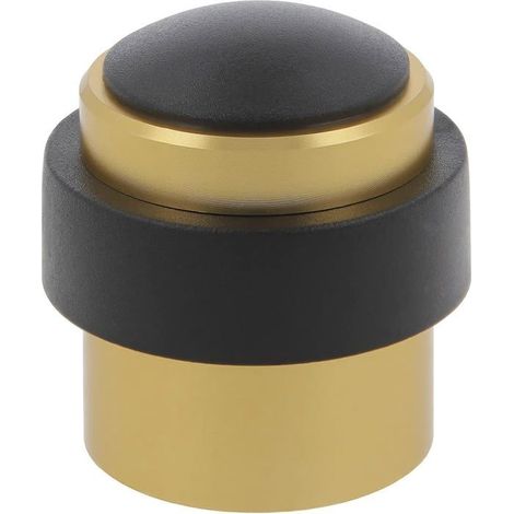 Butée de porte intérieure dorée 60 mm, fixation par vis, patin caoutchouc antidérapant (1/3)