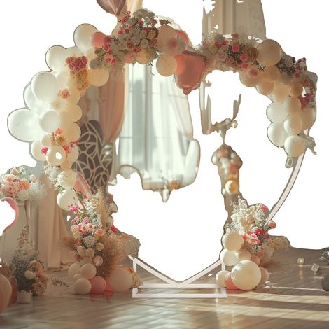 Arche de Mariage, Métal Résistant, Design Élégant, Blanc, L (1/2)