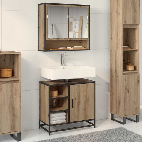 Badezimmerschrank Artisan-Eiche 65 x 33 x 60 cm Holzwerkstoff (1/5)