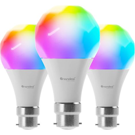 Essentials Pack de 3 Ampoules LED B22 Connectées RGBW - Lampes Intelligentes Thread & Bluetooth , Compatible Google Home Apple, Synchro Musique et Ecran, pour Salon Chambre ou Bureau Gaming (1/5)