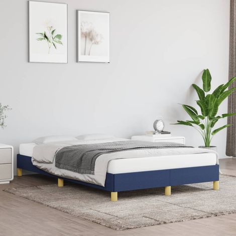 Cadre de lit sans matelas-Structure de lit bleu 120x190 cm tissu 703635 (1/5)