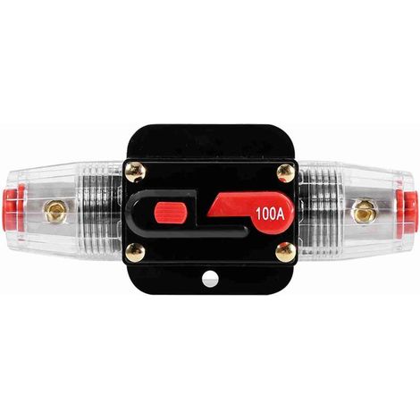 Réinitialiser le porte-fusible, 50 Amp-100Amp étanche 12-24V Disjoncteur Réinitialiser le porte-fusible de bateau Disjoncteur Audio Disjoncteur Stéréo Inline Porte-fusibles(100A) (1/5)